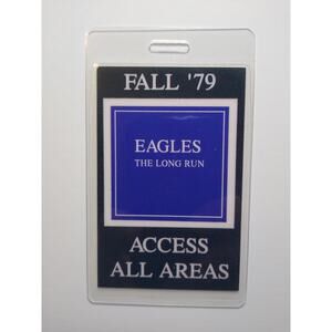 Vintage Eagles The Long Run FALL '79 Access All Areas Tour Pass Laminate